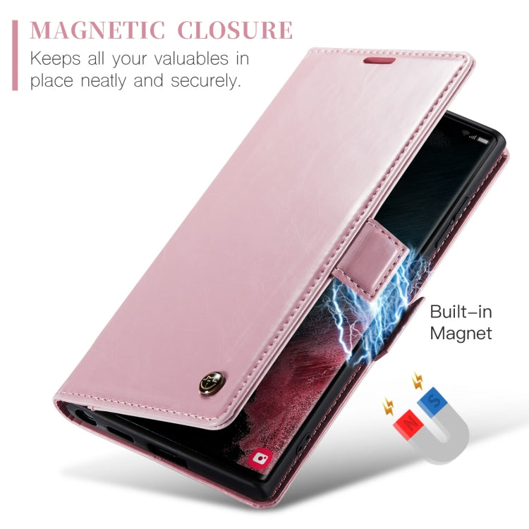 For Samsung Galaxy S22 Ultra 5G CaseMe 003 Crazy Horse Texture Leather Phone Case(Rose Gold) - Galaxy S22 Ultra 5G Cases by CaseMe | Online Shopping South Africa | PMC Jewellery | Buy Now Pay Later Mobicred