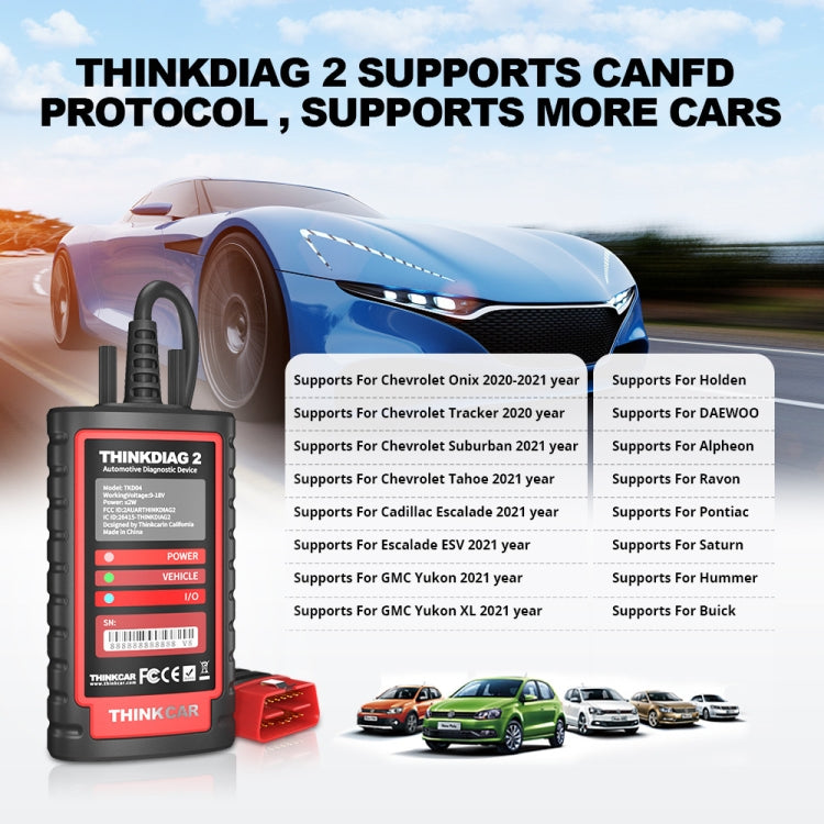 THINKCAR ThinkDiag 2 SP164-V Car Full System Diagnosis OBD2 Scanner - Code Readers & Scan Tools by PMC Jewellery | Online Shopping South Africa | PMC Jewellery | Buy Now Pay Later Mobicred