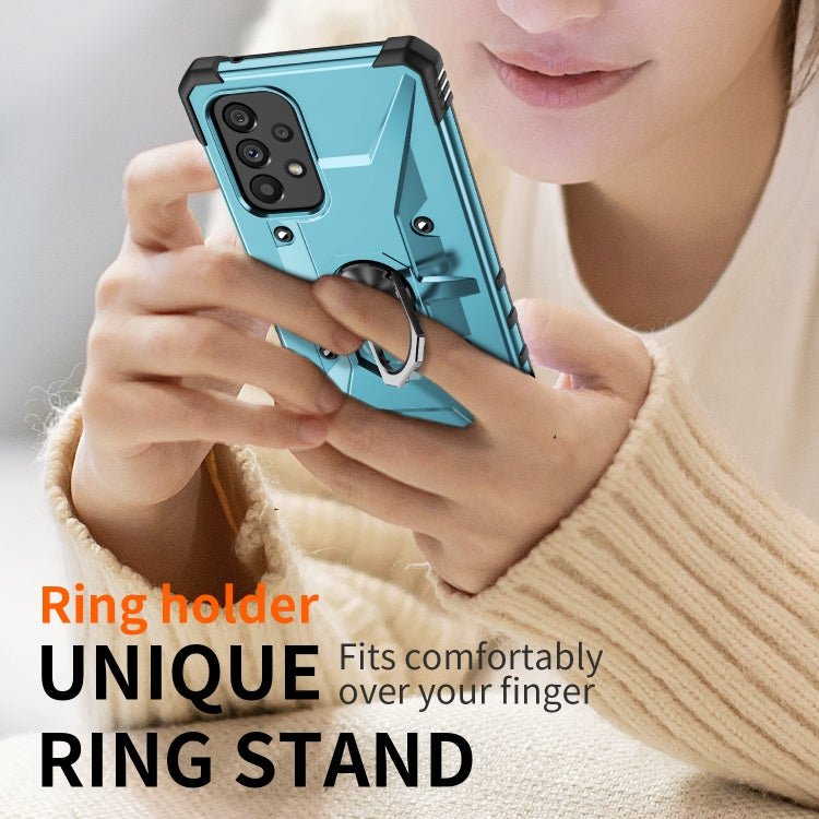 For Samsung Galaxy A73 5G Ring Holder Phone Case(Light Blue) - Galaxy Phone Cases by PMC TechLife | Online Shopping South Africa | PMC TechLife | Buy Now Pay Later Mobicred