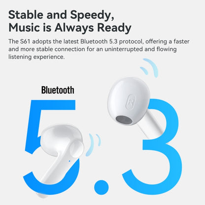 HAMTOD S61 True Wireless Stereo Wireless Bluetooth Earphone(White) - TWS Earphone by HAMTOD | Online Shopping South Africa | PMC Jewellery | Buy Now Pay Later Mobicred