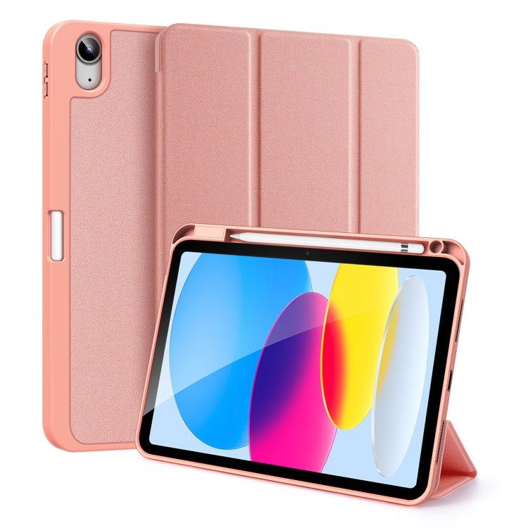 For iPad 10th Gen 10.9 2022 DUX DUCIS Domo Series Magnetic Flip Leather Tablet Case(Pink) - iPad 10th Gen 10.9 Cases by DUX DUCIS | Online Shopping South Africa | PMC Jewellery | Buy Now Pay Later Mobicred