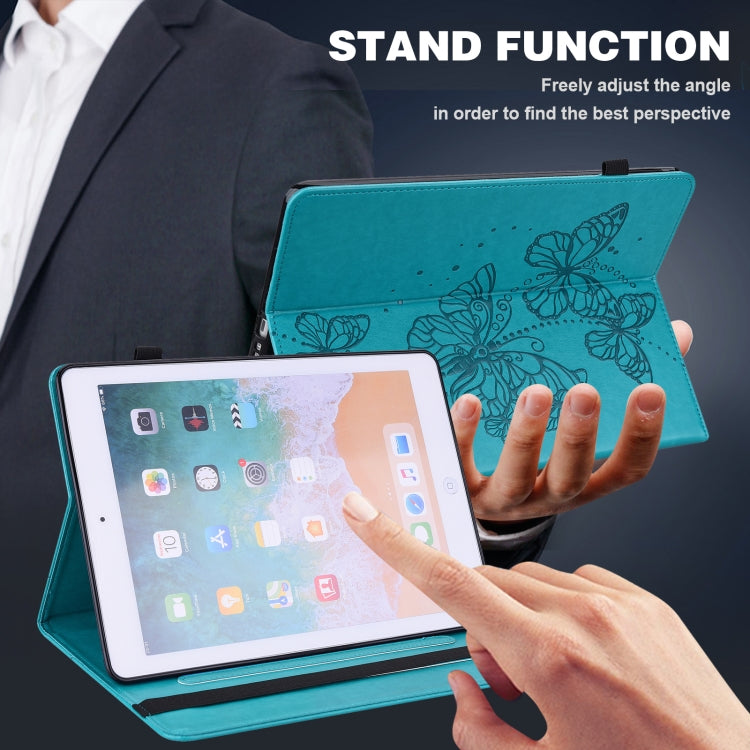 For Nokia T20 10.4 2021 Embossed Butterfly Pattern Leather Tablet Case(Blue) - Nokia by PMC TechLife | Online Shopping South Africa | PMC TechLife | Buy Now Pay Later Mobicred