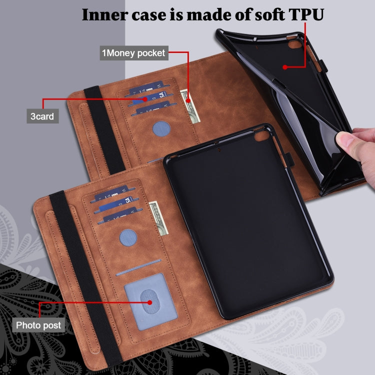 For Nokia T20 10.4 2021 Lace Flower Embossing Pattern Leather Tablet Case(Brown) - Nokia by PMC TechLife | Online Shopping South Africa | PMC TechLife | Buy Now Pay Later Mobicred