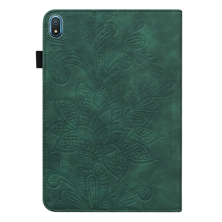 For Nokia T20 10.4 2021 Lace Flower Embossing Pattern Leather Tablet Case(Green) - Nokia by PMC TechLife | Online Shopping South Africa | PMC TechLife | Buy Now Pay Later Mobicred