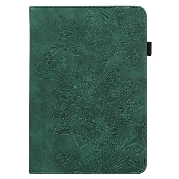 For Nokia T20 10.4 2021 Lace Flower Embossing Pattern Leather Tablet Case(Green) - Nokia by PMC TechLife | Online Shopping South Africa | PMC TechLife | Buy Now Pay Later Mobicred