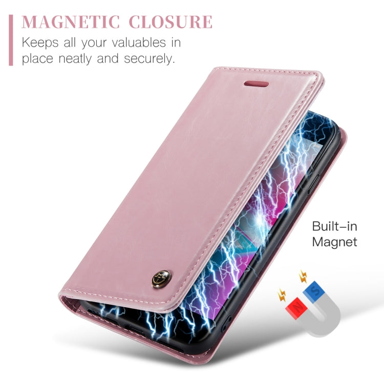 For iPhone SE 2022 / SE 2020 / 7 / 8 CaseMe 003 Crazy Horse Texture Leather Phone Case(Pink) - iPhone SE 2022 / 2020 / 8 / 7 Cases by CaseMe | Online Shopping South Africa | PMC Jewellery | Buy Now Pay Later Mobicred