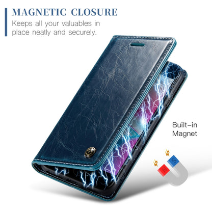 For iPhone SE 2022 / SE 2020 / 7 / 8 CaseMe 003 Crazy Horse Texture Leather Phone Case(Blue) - iPhone SE 2022 / 2020 / 8 / 7 Cases by CaseMe | Online Shopping South Africa | PMC Jewellery | Buy Now Pay Later Mobicred