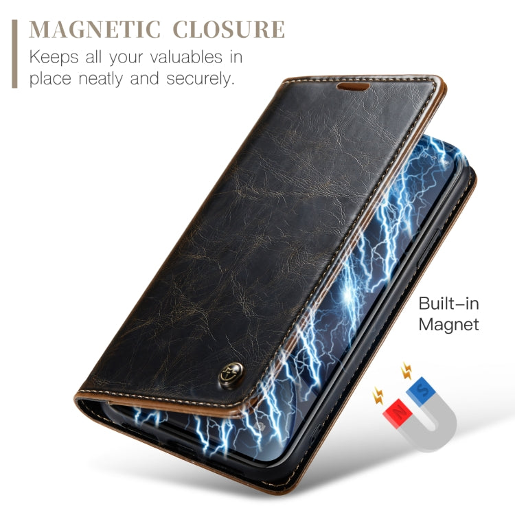 For iPhone XR CaseMe 003 Crazy Horse Texture Leather Phone Case(Coffee) - More iPhone Cases by CaseMe | Online Shopping South Africa | PMC Jewellery | Buy Now Pay Later Mobicred