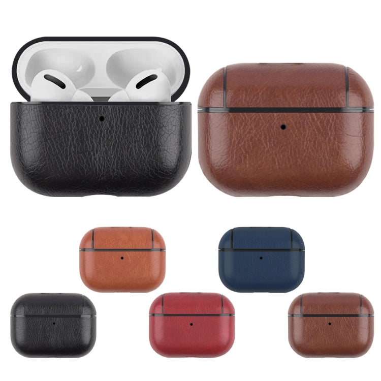 For AirPods Pro 2 Wireless Earphone Leather Shockproof Protective Case(Black) - For AirPods Pro 2 by PMC Jewellery | Online Shopping South Africa | PMC Jewellery | Buy Now Pay Later Mobicred