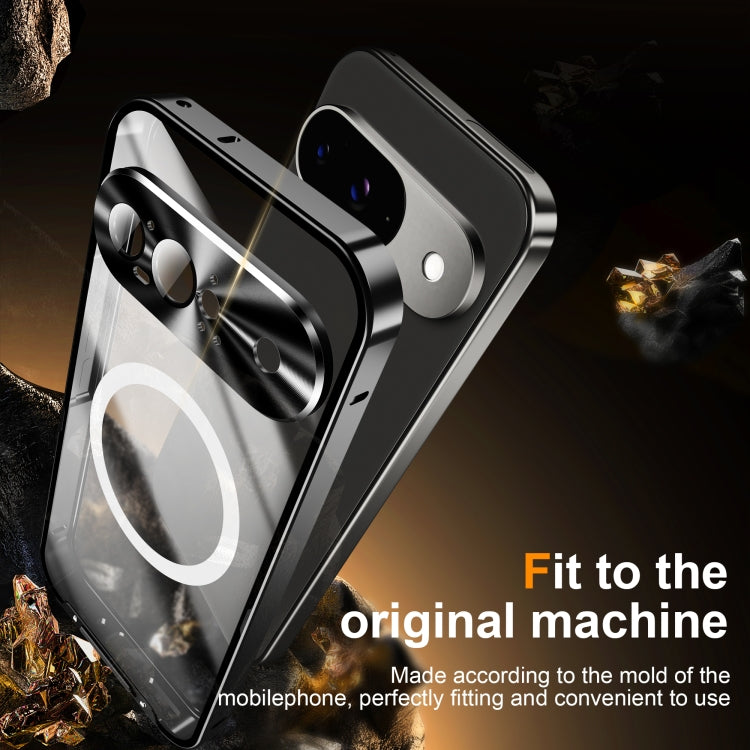 For Google Pixel 9 MagSafe Magnetic Frosted Metal Phone Case(Black) - Google Cases by PMC TechLife | Online Shopping South Africa | PMC TechLife | Buy Now Pay Later Mobicred