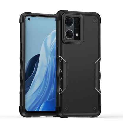 For OPPO Reno7 4G Non-slip Shockproof Armor Phone Case(Black) - OPPO Cases by PMC Jewellery | Online Shopping South Africa | PMC Jewellery | Buy Now Pay Later Mobicred