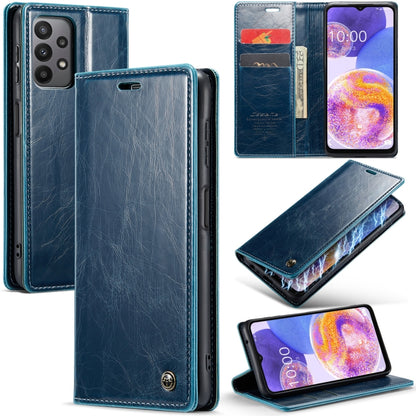 For Samsung Galaxy A23 / M23 CaseMe 003 Crazy Horse Texture Leather Phone Case(Blue) - Galaxy Phone Cases by CaseMe | Online Shopping South Africa | PMC Jewellery | Buy Now Pay Later Mobicred