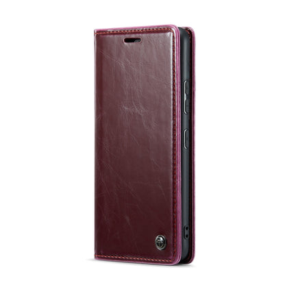 For Samsung Galaxy S22 5G CaseMe 003 Crazy Horse Texture Leather Phone Case(Wine Red) - Galaxy S22 5G Cases by CaseMe | Online Shopping South Africa | PMC Jewellery | Buy Now Pay Later Mobicred