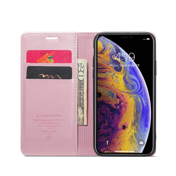 For iPhone XS Max CaseMe 003 Crazy Horse Texture Leather Phone Case(Rose Gold) - More iPhone Cases by CaseMe | Online Shopping South Africa | PMC Jewellery | Buy Now Pay Later Mobicred