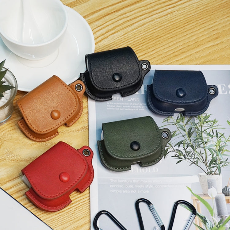 For AirPods Pro 2 Backpack Style PU Leather Earphone Protective Case with Lanyard(Army Green) - For AirPods Pro 2 by PMC Jewellery | Online Shopping South Africa | PMC Jewellery | Buy Now Pay Later Mobicred
