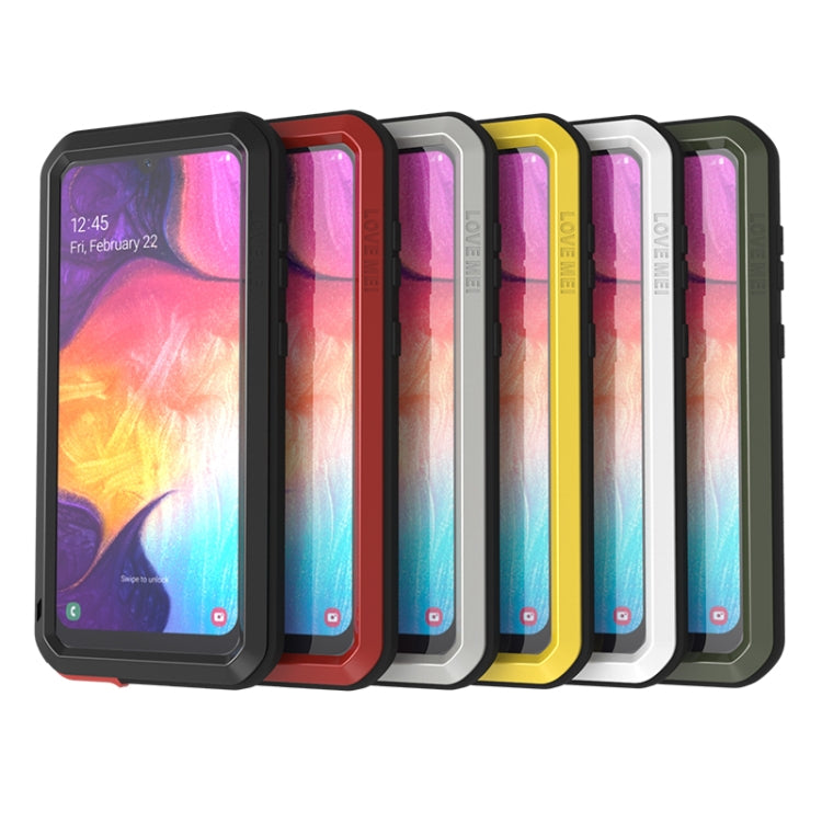 For Galaxy A50 LOVE MEI Metal Shockproof Waterproof Dustproof Protective Case(Silver) - Galaxy Phone Cases by LOVE MEI | Online Shopping South Africa | PMC TechLife | Buy Now Pay Later Mobicred