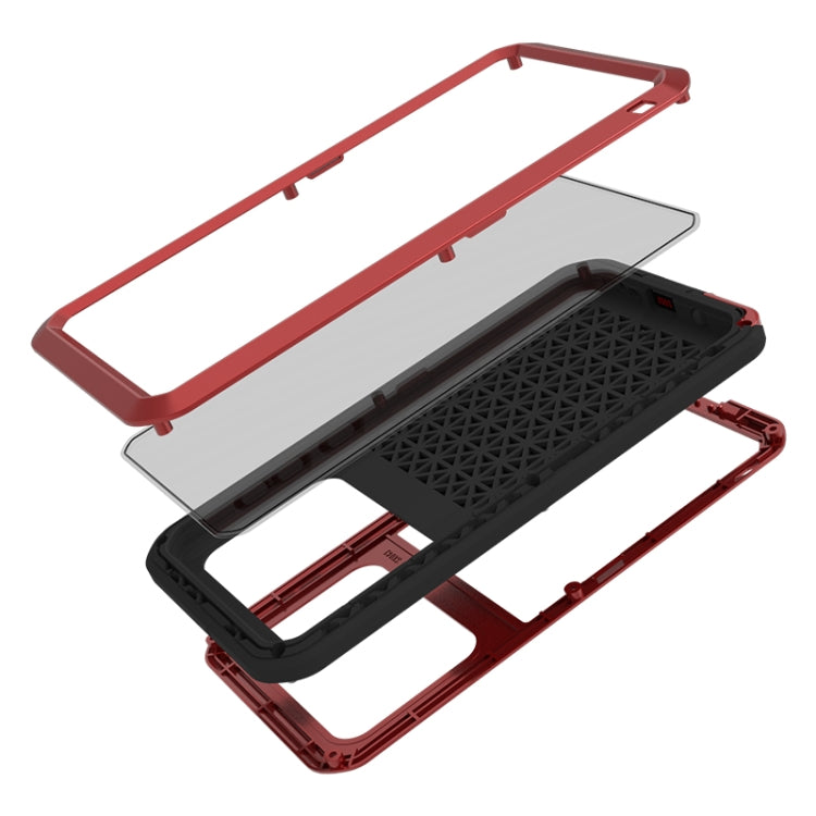 For Galaxy A71 LOVE MEI Metal Shockproof Waterproof Dustproof Protective Case(Red) - Galaxy Phone Cases by LOVE MEI | Online Shopping South Africa | PMC Jewellery | Buy Now Pay Later Mobicred