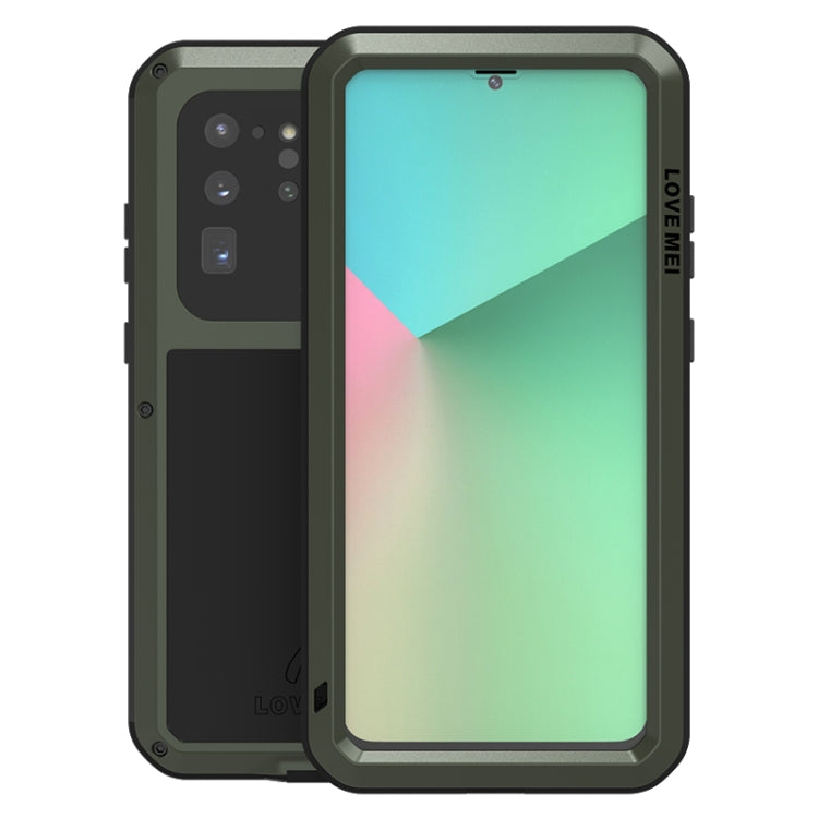 For Galaxy S20 Ultra LOVE MEI Metal Shockproof Waterproof Dustproof Protective Case(Army Green) - Galaxy Phone Cases by LOVE MEI | Online Shopping South Africa | PMC Jewellery