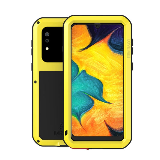 For Galaxy A30 LOVE MEI Metal Shockproof Waterproof Dustproof Protective Case(Yellow) - Galaxy Phone Cases by LOVE MEI | Online Shopping South Africa | PMC Jewellery | Buy Now Pay Later Mobicred