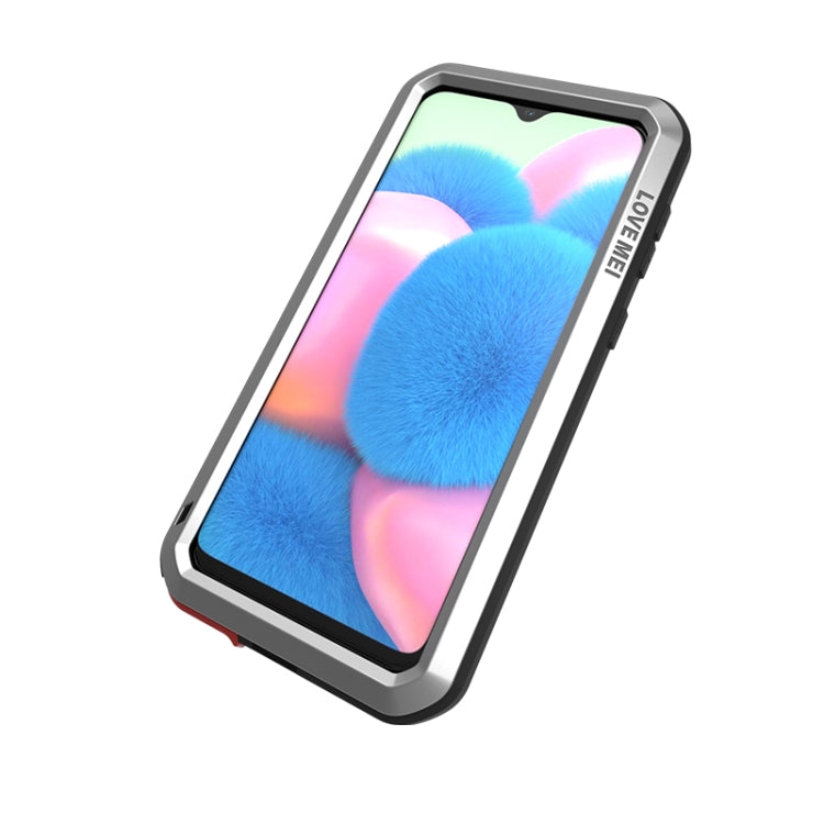 For Galaxy A30s LOVE MEI Metal Shockproof Waterproof Dustproof Protective Case(Silver) - Galaxy Phone Cases by LOVE MEI | Online Shopping South Africa | PMC Jewellery | Buy Now Pay Later Mobicred