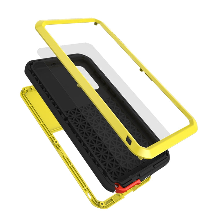 For Galaxy A50s LOVE MEI Metal Shockproof Waterproof Dustproof Protective Case(Yellow) - Galaxy Phone Cases by LOVE MEI | Online Shopping South Africa | PMC Jewellery