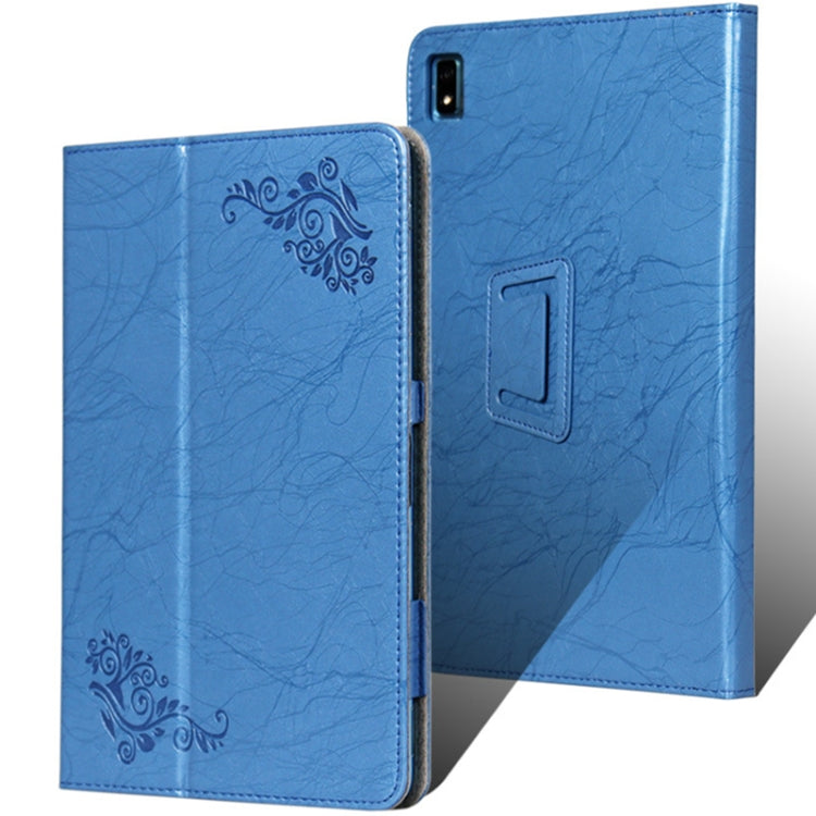 For TCL 10 TabMax 4G Printed Leather Tablet Case with Holder(Blue) - Others by PMC TechLife | Online Shopping South Africa | PMC TechLife | Buy Now Pay Later Mobicred