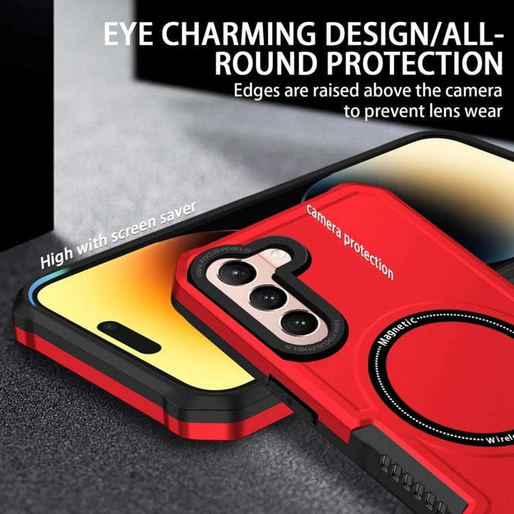 For Samsung Galaxy S21 5G MagSafe Shockproof Armor Phone Case(Red) - Galaxy S21 5G Cases by PMC TechLife | Online Shopping South Africa | PMC TechLife