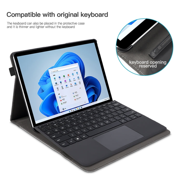 For Microsoft Surface Pro 7 / 6 / 5 / 4 Cloth Texture Stitching Leather Tablet Case(Black) - Others by PMC TechLife | Online Shopping South Africa | PMC TechLife | Buy Now Pay Later Mobicred