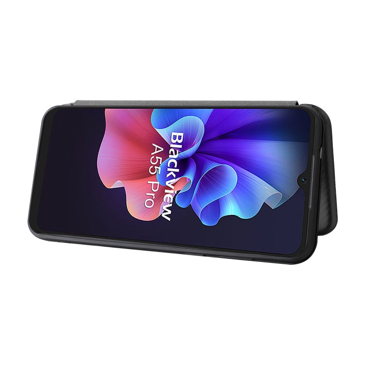 For Blackview A55 Pro Carbon Fiber Texture Horizontal Flip PU Phone Case(Black) - More Brand by PMC TechLife | Online Shopping South Africa | PMC TechLife | Buy Now Pay Later Mobicred