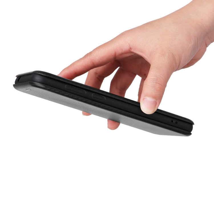 For Blackview A55 Pro Carbon Fiber Texture Horizontal Flip PU Phone Case(Black) - More Brand by PMC TechLife | Online Shopping South Africa | PMC TechLife | Buy Now Pay Later Mobicred