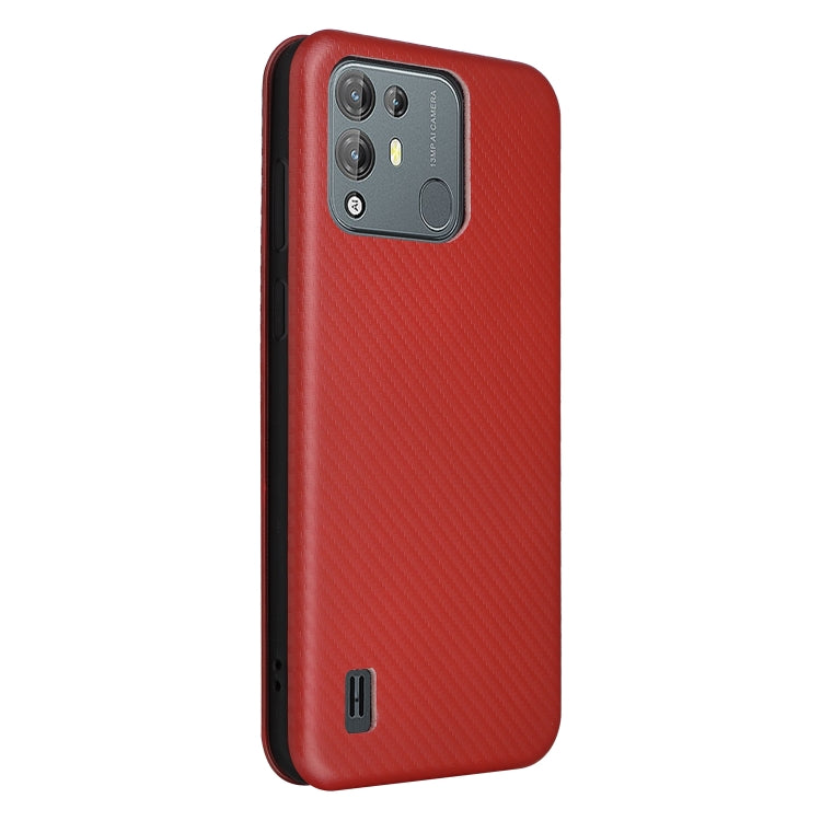 For Blackview A55 Pro Carbon Fiber Texture Horizontal Flip PU Phone Case(Brown) - free shipping - PMC TechLife - Order now!