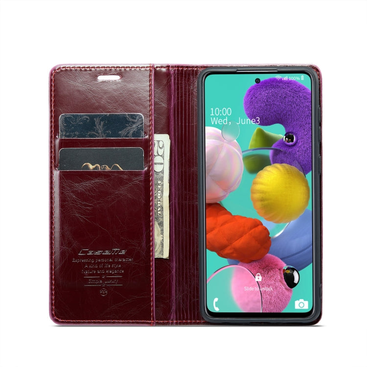 For Samsung Galaxy A51 4G/M40S CaseMe 003 Crazy Horse Texture Leather Phone Case(Wine Red) - Galaxy Phone Cases by CaseMe | Online Shopping South Africa | PMC Jewellery | Buy Now Pay Later Mobicred