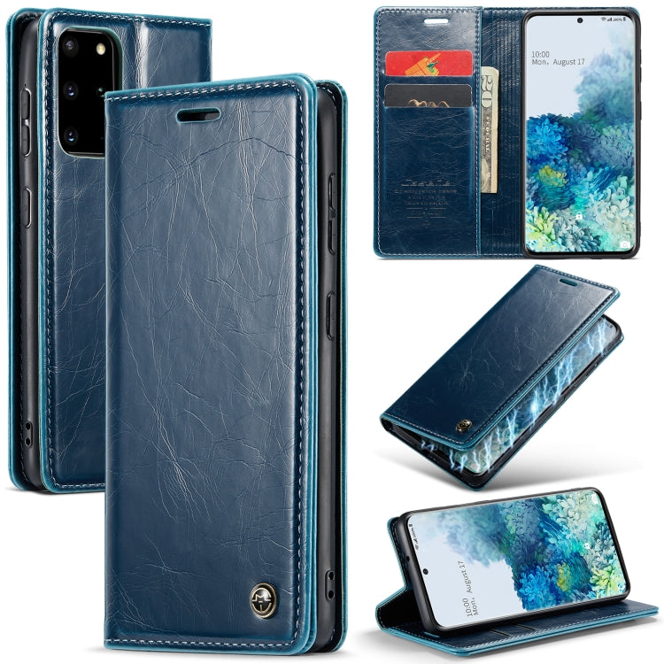 For Samsung Galaxy S20+ CaseMe 003 Crazy Horse Texture Leather Phone Case(Blue) - Galaxy Phone Cases by CaseMe | Online Shopping South Africa | PMC Jewellery | Buy Now Pay Later Mobicred