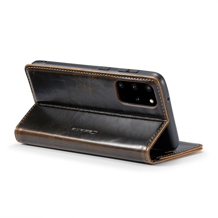 For Samsung Galaxy S20+ CaseMe 003 Crazy Horse Texture Leather Phone Case(Coffee) - Galaxy Phone Cases by CaseMe | Online Shopping South Africa | PMC Jewellery | Buy Now Pay Later Mobicred