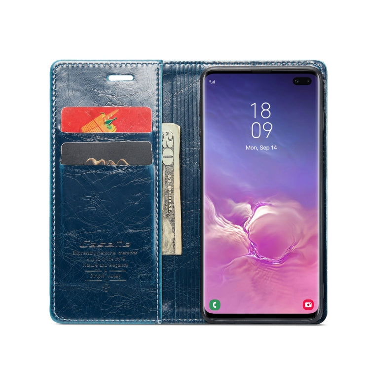 For Samsung Galaxy S10+ CaseMe 003 Crazy Horse Texture Leather Phone Case(Blue) - Galaxy Phone Cases by CaseMe | Online Shopping South Africa | PMC Jewellery | Buy Now Pay Later Mobicred