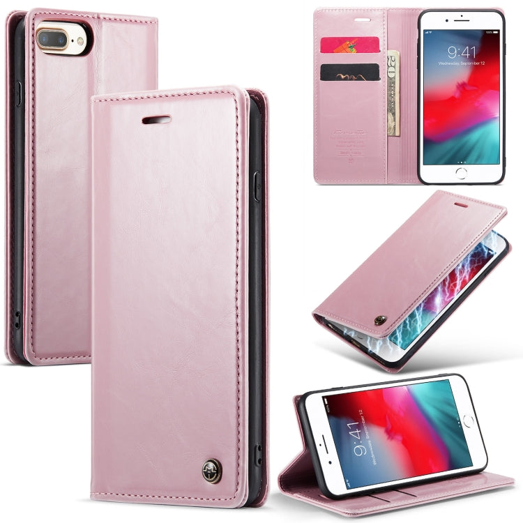 For iPhone 6 Plus/7 Plus/8 Plus CaseMe 003 Crazy Horse Texture Leather Phone Case(Rose Gold) - More iPhone Cases by CaseMe | Online Shopping South Africa | PMC Jewellery | Buy Now Pay Later Mobicred