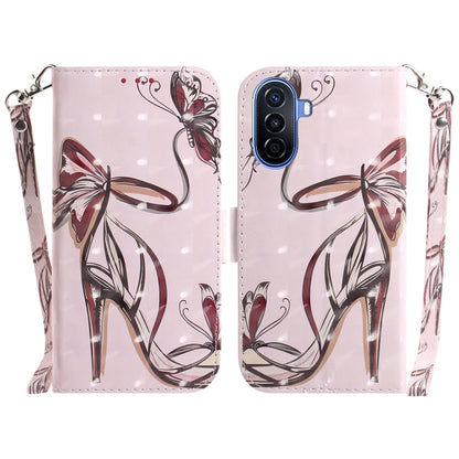 For Huawei nova Y70 Plus 3D Colored Pattern Flip Leather Phone Case(Butterfly High-heeled) - Huawei Cases by PMC Jewellery | Online Shopping South Africa | PMC Jewellery