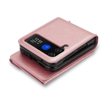 For Samsung Galaxy Z Flip4 N.BEKUS Side Zipper Folding Phone Leather Case(Pink) - Galaxy Z Flip4 5G Cases by N.BEKUS | Online Shopping South Africa | PMC Jewellery