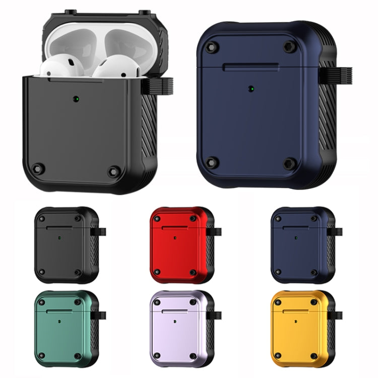 For AirPods 1 / 2 Wing TPU + PC Shockproof Earphone Protective Case(Black Red) - For AirPods 1/2 by PMC Jewellery | Online Shopping South Africa | PMC Jewellery | Buy Now Pay Later Mobicred