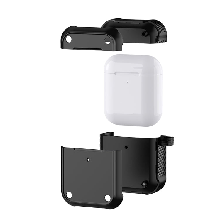 For AirPods 1 / 2 Wing TPU + PC Shockproof Earphone Protective Case(Black Red) - For AirPods 1/2 by PMC Jewellery | Online Shopping South Africa | PMC Jewellery | Buy Now Pay Later Mobicred