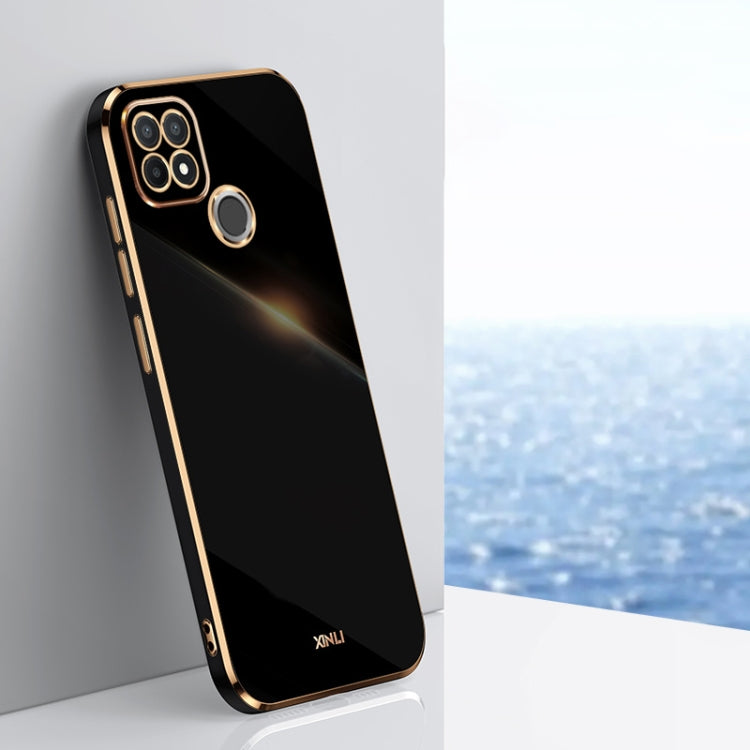 For Realme C21Y XINLI Straight 6D Plating Gold Edge TPU Phone Case(Black) - Realme Cases by PMC Jewellery | Online Shopping South Africa | PMC Jewellery | Buy Now Pay Later Mobicred