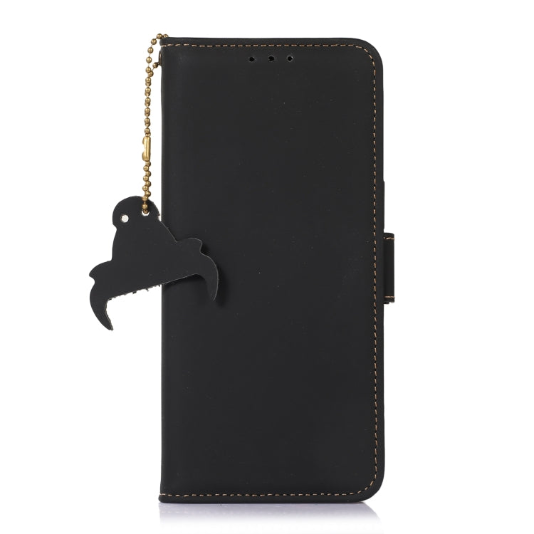 For Nokia C31 Genuine Leather Magnetic RFID Leather Phone Case(Black) - Nokia Cases by PMC TechLife | Online Shopping South Africa | PMC TechLife | Buy Now Pay Later Mobicred