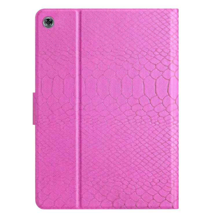 For Huawei MatePad T 10s Solid Color Crocodile Texture Leather Tablet Case(Rose Red) - Huawei by PMC TechLife | Online Shopping South Africa | PMC TechLife | Buy Now Pay Later Mobicred
