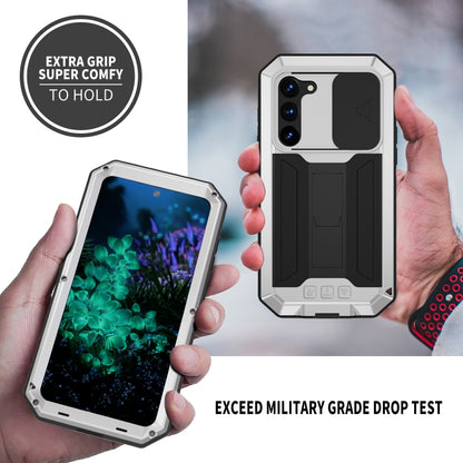 For Samsung Galaxy S23+ 5G R-JUST Sliding Camera Design Life Waterproof Dustproof Shockproof Phone Case(Silver) - Galaxy S23+ 5G Cases by R-JUST | Online Shopping South Africa | PMC Jewellery