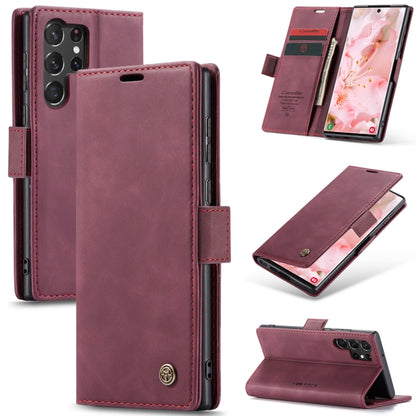 For Samsung Galaxy S23 Ultra 5G CaseMe 013 Multifunctional Horizontal Flip Leather Phone Case(Wine Red) - Galaxy S23 Ultra 5G Cases by CaseMe | Online Shopping South Africa | PMC Jewellery | Buy Now Pay Later Mobicred