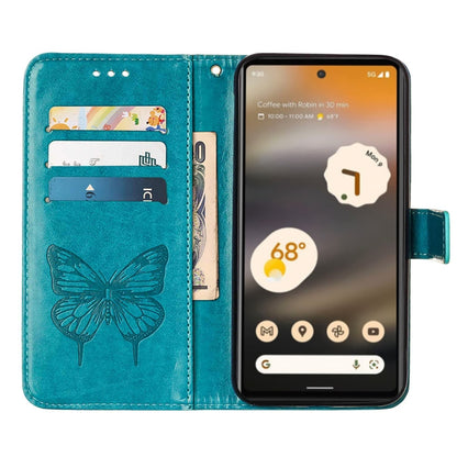 For Google Pixel 7a Embossed Butterfly Flip Leather Phone Case(Blue) - Google Cases by PMC Jewellery | Online Shopping South Africa | PMC Jewellery | Buy Now Pay Later Mobicred