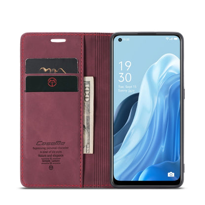 For OPPO Reno7 4G Indonesia/F21 Pro 4G/Reno8 4G CaseMe 013 Multifunctional Horizontal Flip Leather Phone Case(Wine Red) - OPPO Cases by CaseMe | Online Shopping South Africa | PMC Jewellery | Buy Now Pay Later Mobicred