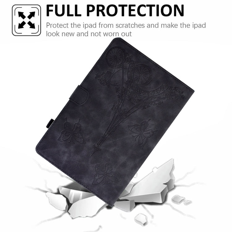 For Lenovo Tab M10 Gen 2 Tower Embossed Leather Smart Tablet Case(Black) - Lenovo by PMC TechLife | Online Shopping South Africa | PMC TechLife | Buy Now Pay Later Mobicred