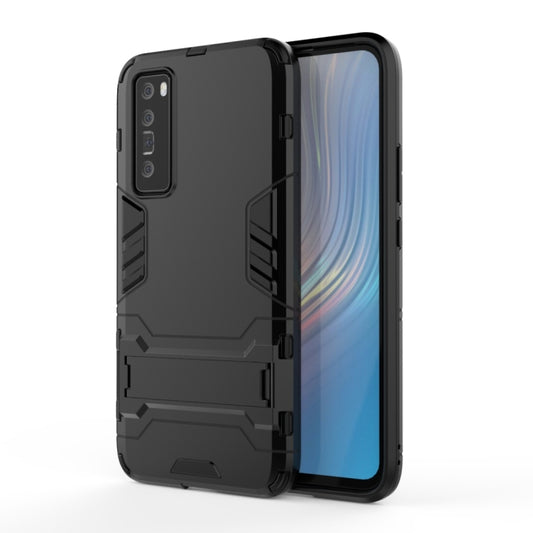 For Huawei nova 7 5G Shockproof PC + TPU Protective Case with Invisible Holder(Black) - Huawei Cases by PMC Jewellery | Online Shopping South Africa | PMC Jewellery