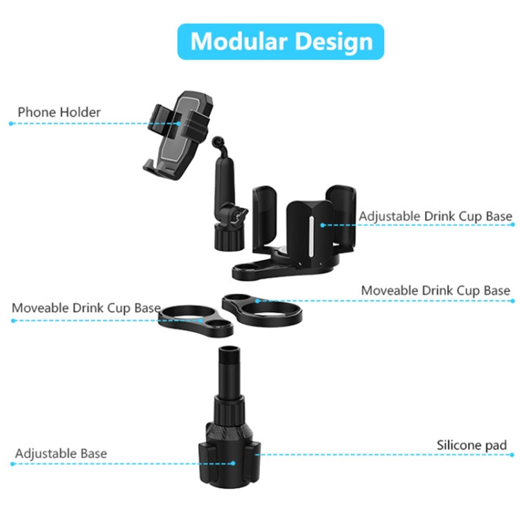B08 Car Drink Water Cup Mobile Phone Holder(Grey) - Car Drink Holders by PMC TechLife | Online Shopping South Africa | PMC TechLife | Buy Now Pay Later Mobicred